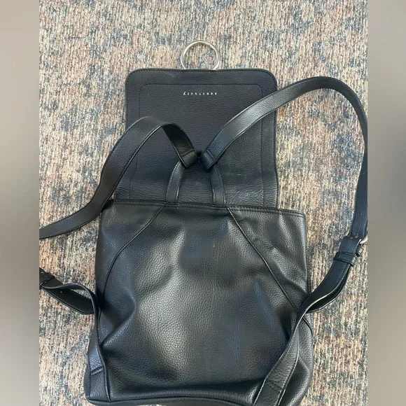 Sanctuary Black Leather Backpack Purse 100% Leather - Picture 7 of 9